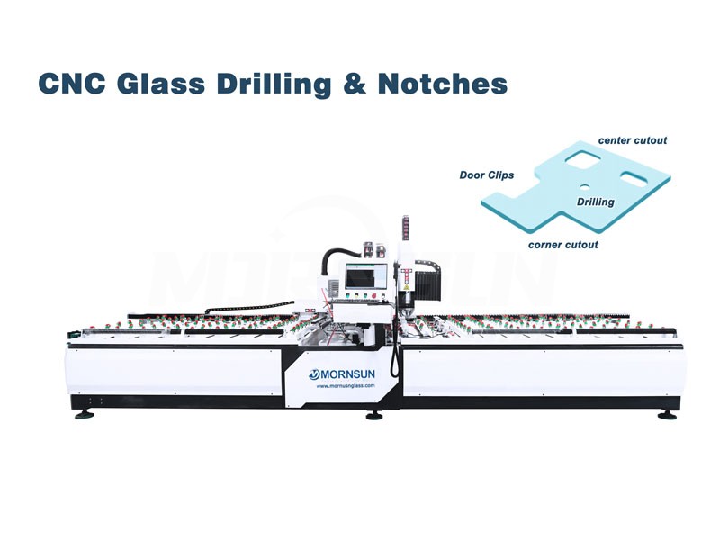 8-AXIS cnc glass drilling milling notching machine